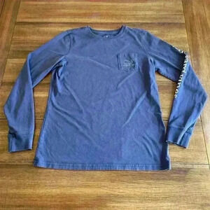 Vineyard Vines Women's Blue Whale Top Shirt Long Sleeve Ocean Pocket XS